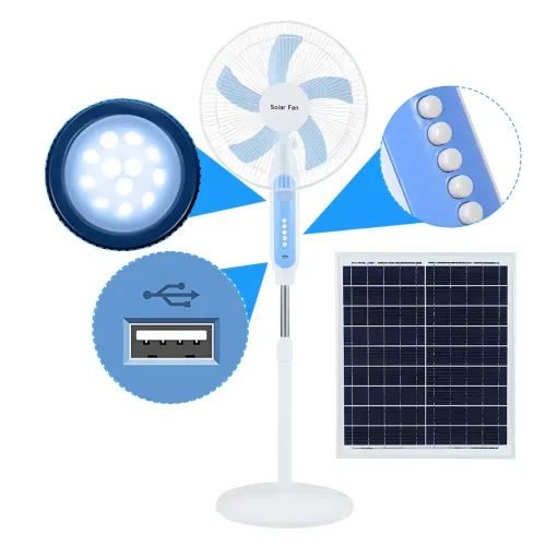 Вентилятор напольный Solar Fun MNJ-188 с солнечной панелью 20 Вт, 16 дюймов, 25 Вт, 3 скорости, кнопки