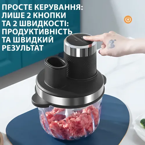 Кухонний блендер 10 в 1 Hoffmans HM-8849, 1800 Вт, 2 чаші по 3.8 л, скло + неіржавка сталь - фото 3