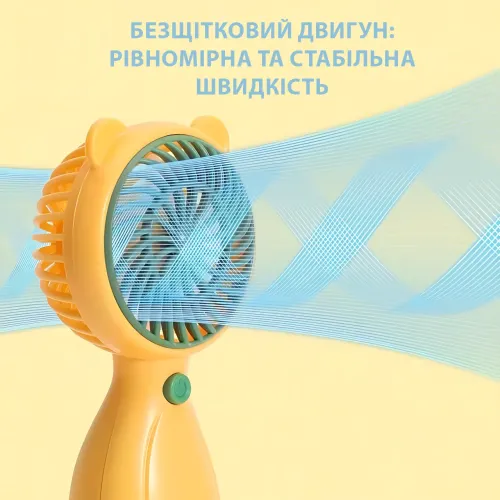 Мінівентилятор портативний USB, 3 швидкості, 2.5 Вт, тихий (до 30 дБ), знімна решітка, підставка для телефона Зелений - фото 6