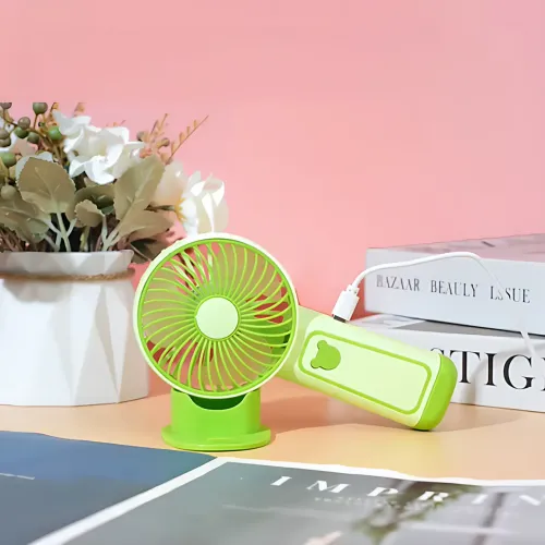 Портативний USB-вентилятор TX265, 3 швидкості, акумулятор 400 мА·год, підставка для телефона Фіолетовий - фото 4