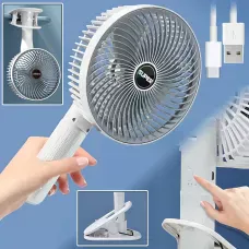 Портативний вентилятор FAN-010 з поворотною головою та знімною прищіпкою, 3 швидкості, 5100 об./хв, USB/АКБ