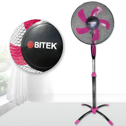 Вентилятор підлоговий BITEK BT-1630, ⌀40 см, 100 Вт, 3 швидкості, поворот, нахил, регулювання висоти, таймер Чорно-жовтогарячий - фото 3