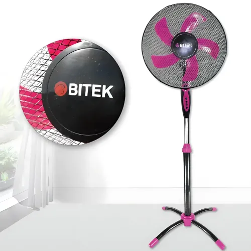 Вентилятор підлоговий BITEK BT-1630, ⌀40 см, 100 Вт, 3 швидкості, поворот, нахил, регулювання висоти, таймер Чорно-жовтогарячий - фото 3