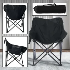 Складаний кемпінговий стілець Moon Chair зі спинкою та кишенею, оксфорд і вуглецева сталь, до 120 кг, з чохлом