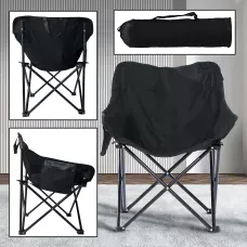 Складаний кемпінговий стілець Moon Chair зі спинкою та кишенею, оксфорд і вуглецева сталь, до 120 кг, з чохлом