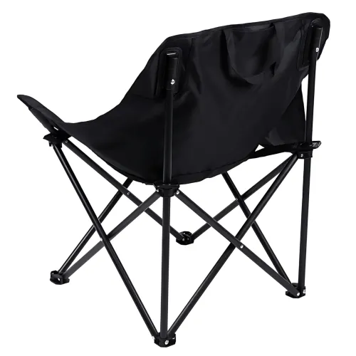 Складной кемпинговый стул Moon Chair со спинкой и карманом, оксфорд и углеродистая сталь, до 120 кг, с чехлом Серый - фото 4