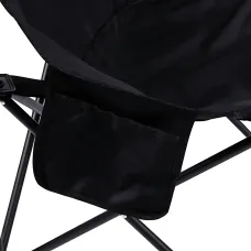 Складаний кемпінговий стілець Moon Chair зі спинкою та кишенею, оксфорд і вуглецева сталь, до 120 кг, з чохлом Коричневий