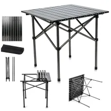 Складаний туристичний стіл AND 50×50×54 см, алюмінієвий, 2.2 кг, до 80 кг, у сумці, для пікніка, кемпінгу