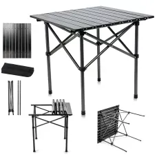 Складаний туристичний стіл AND 50×50×54 см, алюмінієвий, 2.2 кг, до 80 кг, у сумці, для пікніка, кемпінгу