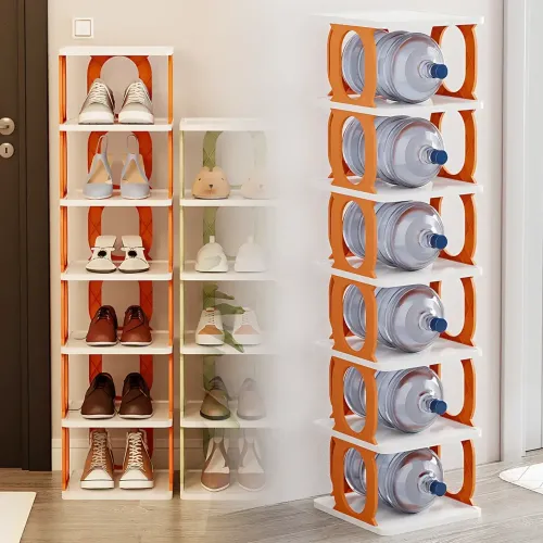 Універсальний пластиковий органайзер Shoe rack AND LY-580 4 полиці для взуття, книг, у ванну, на кухню - фото 9
