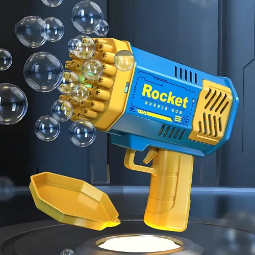 Машина для мильних бульбашок Rocket MA517, 69 отворів, підсвітка, вентилятор, акумуляторна, ABS пластик - фото 4