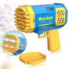 Машина для мыльных пузырей Rocket MA517, 69 отверстий, подсветка, вентилятор, аккумуляторная,  ABS пластик