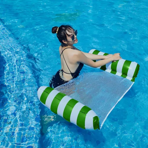 Надувний матрац-гамак для плавання Pool Loungers MA554 118×67 см, зелено-білий, до 80 кг, сітка, ПВХ - фото 10