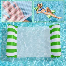 Надувний матрац-гамак для плавання Pool Loungers MA554 118×67 см, зелено-білий, до 80 кг, сітка, ПВХ