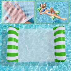 Надувной матрас-гамак для плавания Pool Loungers MA554 118×67 см, зелёно-белый, до 80 кг, сетка, ПВХ