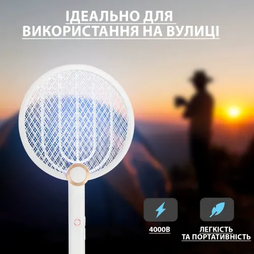 Електрична мухобійка-ловушка Buzzeap 3в1, УФ-світло, Type-C, складана ручка, 2 режими роботи - фото 7