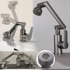 Змішувач для раковини faucet AND938 телескопічний поворотний 361 мм, однозахопний, латунь, матовий