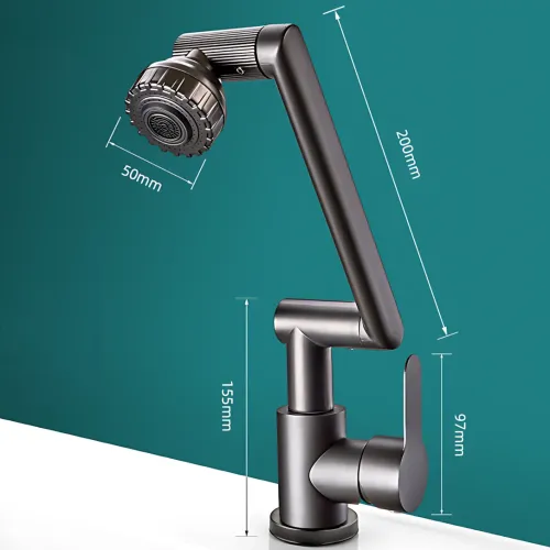 Смеситель для раковины faucet  AND938 телескопический поворотный 361 мм, однозахватный, латунь, матовый - фото 8