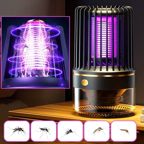 Электрическая ловушка для комаров и мух 3в1 V15 strong electricity AND1252  с аккумулятором 3000 мАч, USB