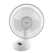 Настільний вентилятор Domotec MS-1624 Fan 9, 25 Вт, 2 швидкості, поворот і нахил, знімна решітка, білий