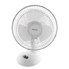 Настільний вентилятор Domotec MS-1624 Fan 9, 25 Вт, 2 швидкості, поворот і нахил, знімна решітка, білий