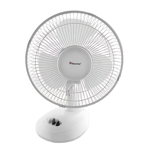 Настільний вентилятор Domotec MS-1624 Fan 9, 25 Вт, 2 швидкості, поворот і нахил, знімна решітка, білий