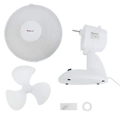 Настільний вентилятор Domotec MS-1624 Fan 9, 25 Вт, 2 швидкості, поворот і нахил, знімна решітка, білий - фото 7