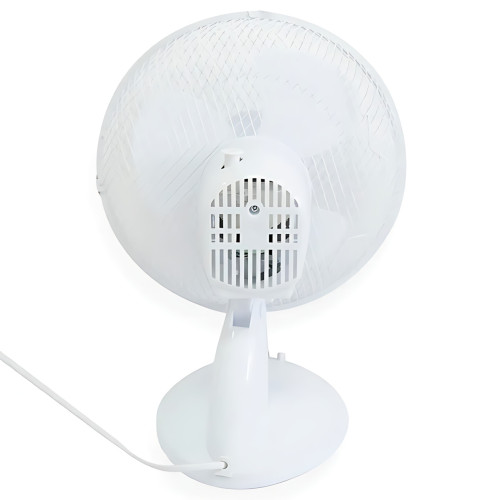 Настільний вентилятор Domotec MS-1624 Fan 9, 25 Вт, 2 швидкості, поворот і нахил, знімна решітка, білий - фото 4