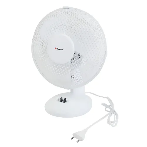 Настільний вентилятор Domotec MS-1624 Fan 9, 25 Вт, 2 швидкості, поворот і нахил, знімна решітка, білий - фото 2