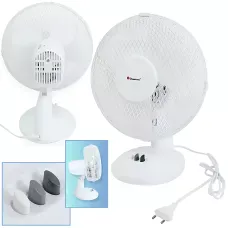 Настольный вентилятор Domotec MS-1624 Fan 9, 25 Вт, 2 скорости, поворот и наклон, съёмная решётка, белый