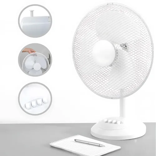 Вентилятор настільний Domotec MS-1626 16 (43 см), 40 Вт, 3 швидкості, поворот, нахил, робота від 220 в, білий - фото 4