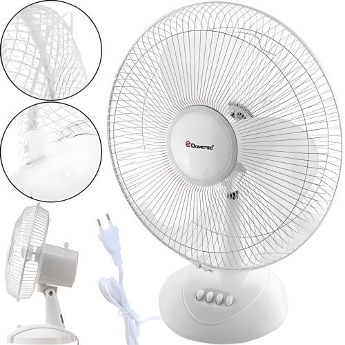 Вентилятор настільний Domotec MS-1626 16 (43 см), 40 Вт, 3 швидкості, поворот, нахил, робота від 220 в, білий - фото 6