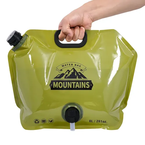 Сумка для води складана AND-1, water bag 8 л, з краном, мірною шкалою, до 60 °C, 42.5×31.5 см Зелений - фото 2
