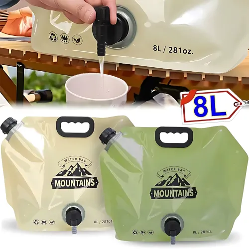 Сумка для води складана AND-1, water bag 8 л, з краном, мірною шкалою, до 60 °C, 42.5×31.5 см Зелений - фото 10