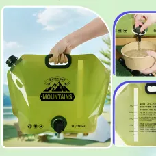 Сумка для води складана AND-1, water bag 8 л, з краном, мірною шкалою, до 60 °C, 42.5×31.5 см Зелений
