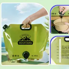Сумка для води складана AND-1, water bag 8 л, з краном, мірною шкалою, до 60 °C, 42.5×31.5 см Зелений