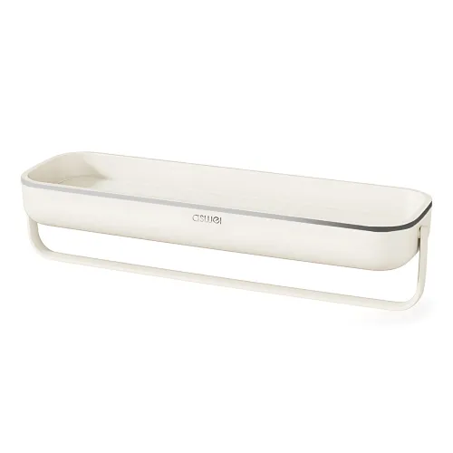 Полиця для ванної з тримачем для рушника TOWEL BAR LY-840, навісна, ABS-пластик, 41×12×6 см, без свердління - фото 2