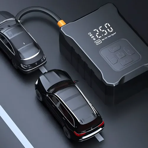 Автокомпресор Fanelod 2024, 150 PSI, 120 Вт, акумулятор 6000 мА·год, цифровий дисплей, автостоп, 4 насадки - фото 2