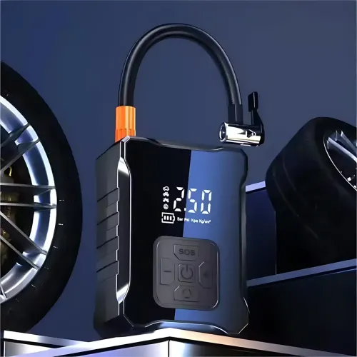 Автокомпресор Fanelod 2024, 150 PSI, 120 Вт, акумулятор 6000 мА·год, цифровий дисплей, автостоп, 4 насадки - фото 10