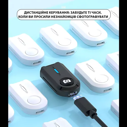 Портативний штатив-селфі-стик P100 AND 5223, 2-в-1, висота 1.77 м, поворот 360°, складаний, чорний - фото 4