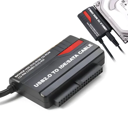 Перехідник GUT USB-SATA/IDE 2.5 до 3.5 ТБ адаптер для HDD до ПК без корпусу