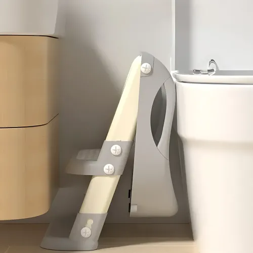 Складана дитяча накладка на унітаз зі сходинкою Babycare MA605, для 1-9 років, з ручками, спинкою, до 50 кг - фото 4