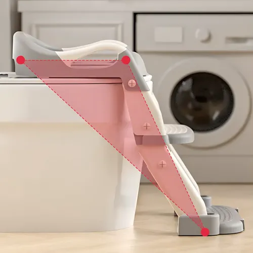 Складана дитяча накладка на унітаз зі сходинкою Babycare MA605, для 1-9 років, з ручками, спинкою, до 50 кг Фіолетовий - фото 6
