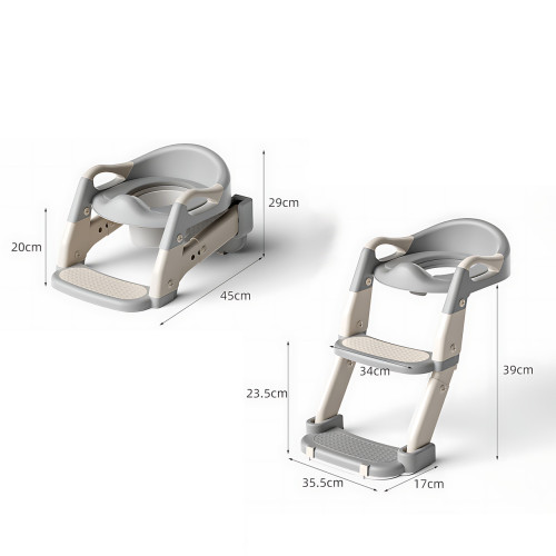 Складана дитяча накладка на унітаз зі сходинкою Babycare MA605, для 1-9 років, з ручками, спинкою, до 50 кг Фіолетовий - фото 7