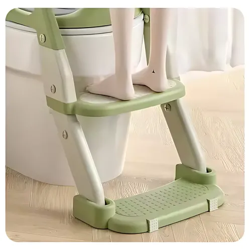 Складана дитяча накладка на унітаз зі сходинкою Babycare MA605, для 1-9 років, з ручками, спинкою, до 50 кг Фіолетовий - фото 3