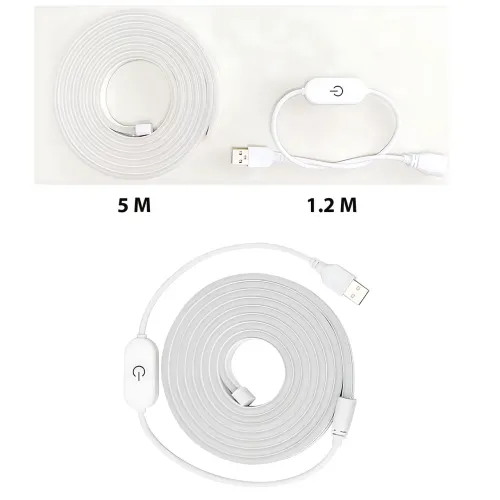 Гнучка неонова стрічка 5 м USB з димером MA573, IP65, теплий білий 2800-3500 K, світлодіодна LED-підсвітка - фото 6