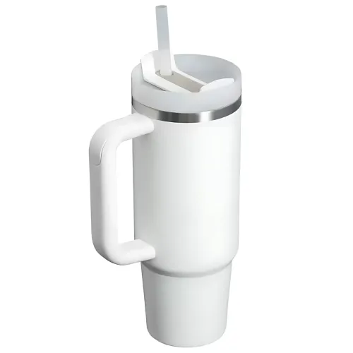 Термокухоль Stanley 1,18 л з кришкою FlowState і соломинкою, вакуумна ізоляція, неіржавка сталь, ручка Білий - фото 4