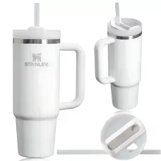 Термокухоль Stanley 1,18 л з кришкою FlowState і соломинкою, вакуумна ізоляція, неіржавка сталь, ручка Білий