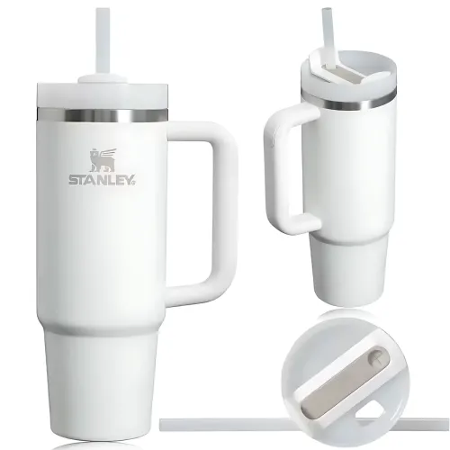 Термокружка Stanley 1,18 л с крышкой FlowState и соломинкой, вакуумная изоляция, нержавеющая сталь, ручка Белый