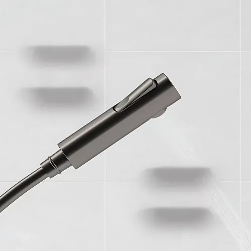 Чорний душовий набір 4 в 1 Black Bathroom Shower Set Piano Keys з тропічним душем і ручною лійкою, чорний - фото 12
